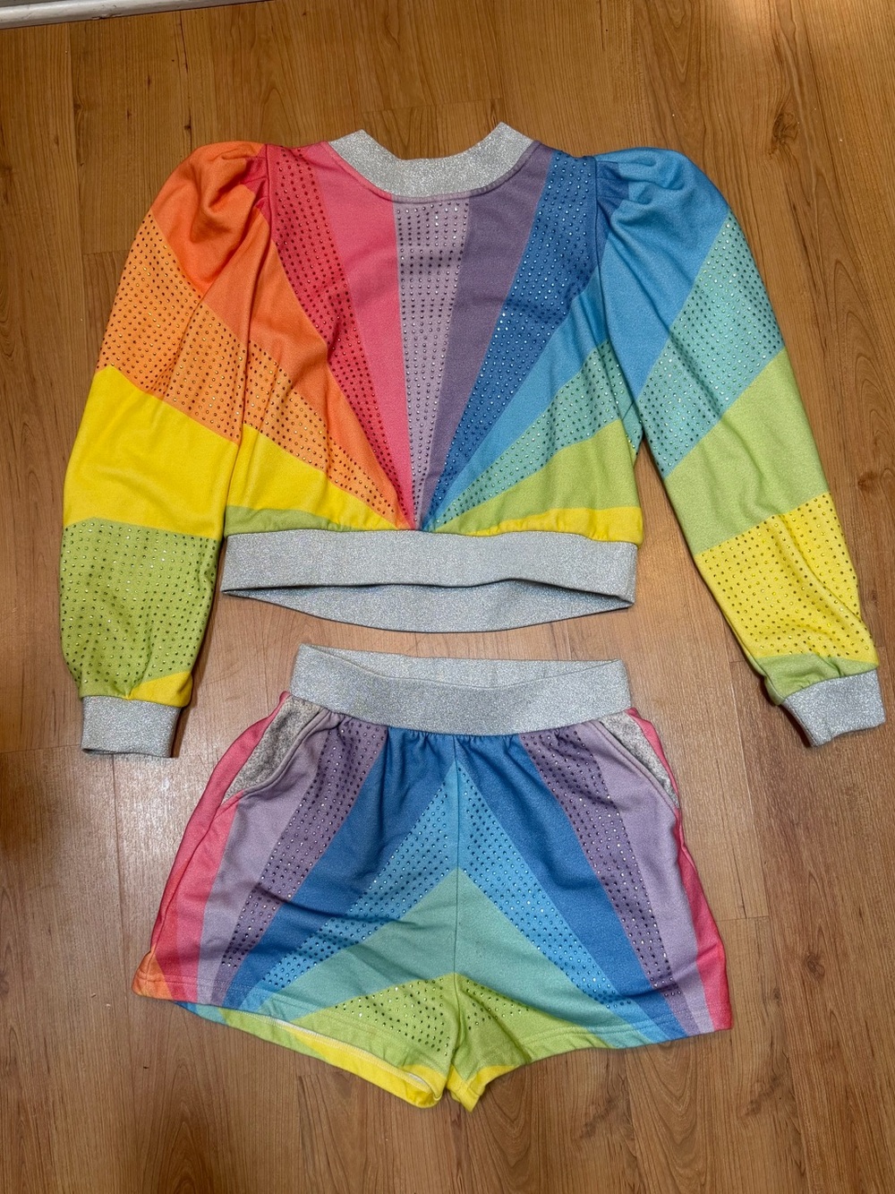 Queen of Sparkles Rainbow Sweatshirt & Shorts Set
